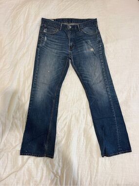 Men's Levi 527 distressed Bootcut Denim Jeans
